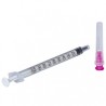 Seringi 1ml -  cu ac 25G detasabil pentru insulina